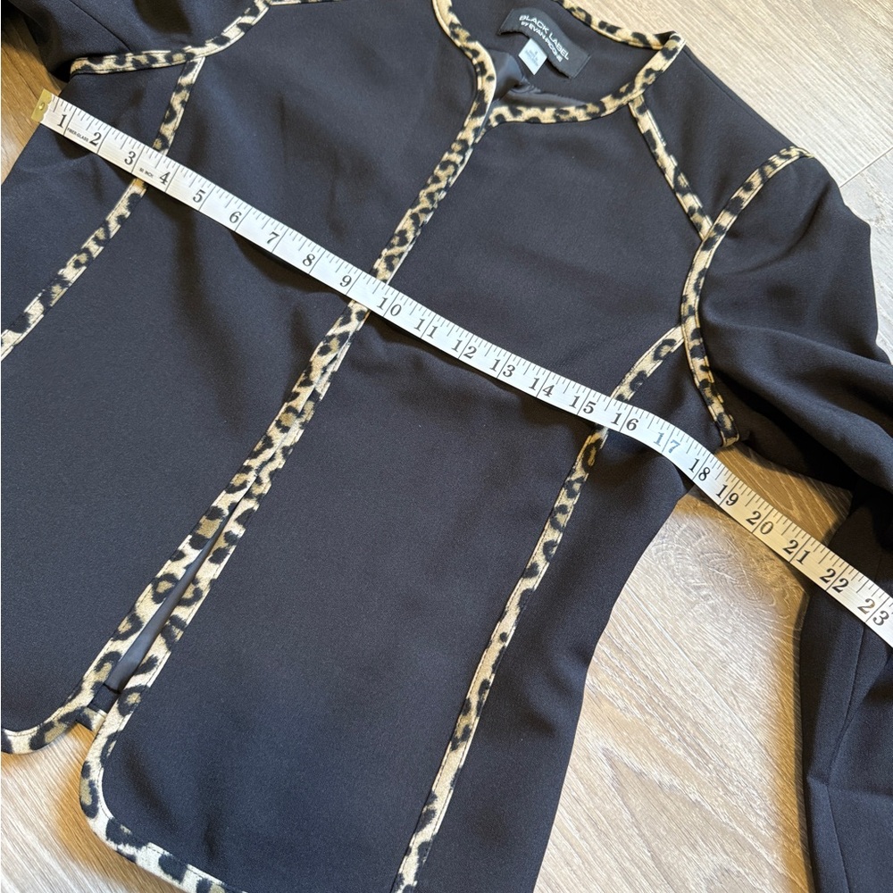 Black Leopard Trim Women's Jacket - Picture 10 of 11